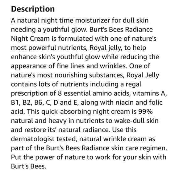 BURTSBEES RADIANCE CREAM - Picture 5 of 10